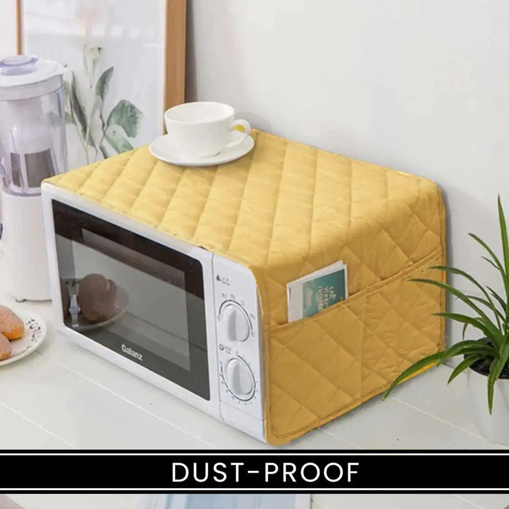 Microwave Oven Dustproof Cover Fabric With Storage Pockets - Image 6
