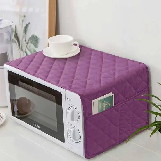 Microwave Oven Dustproof Cover Fabric With Storage Pockets - Image 8