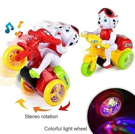 Battery Operated Puppy Happy Motorcycle Toy with Lights - Image 4