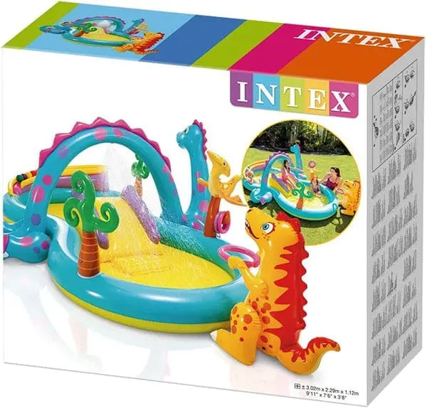 Intex Dino Land Play Center Kids Inflatable Pool 10.5ft with Slide - Image 2