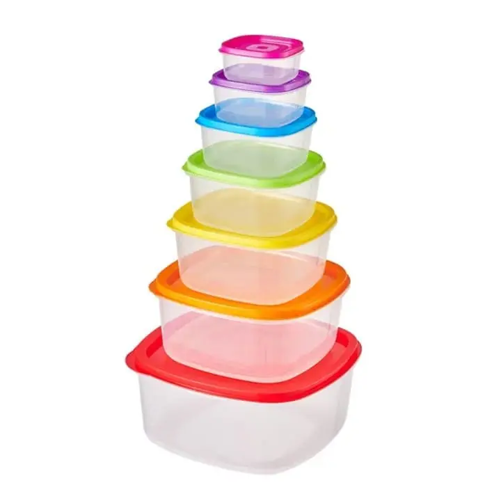 7 Pcs Rainbow Food Storage Containers with Lids BPA Free