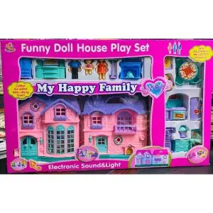 Happy Family Doll House with Accessories Light and Musical Toy