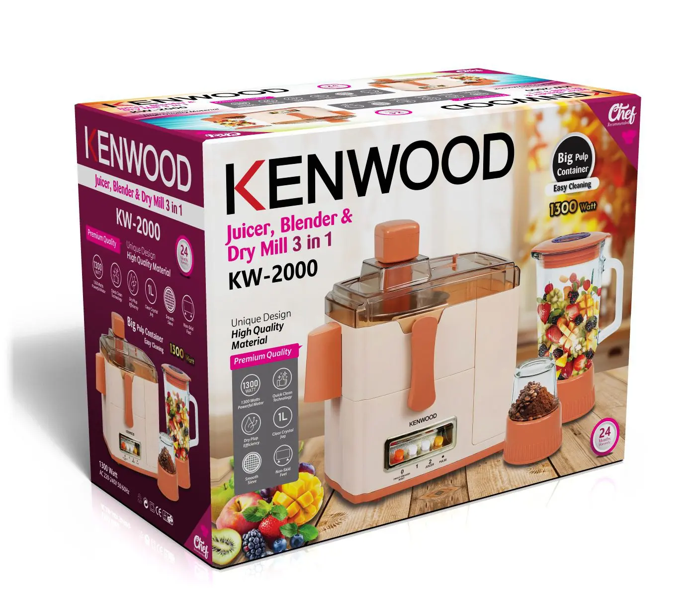 Kenwood Juicer Blender Machine 3-in-1 Premium Quality