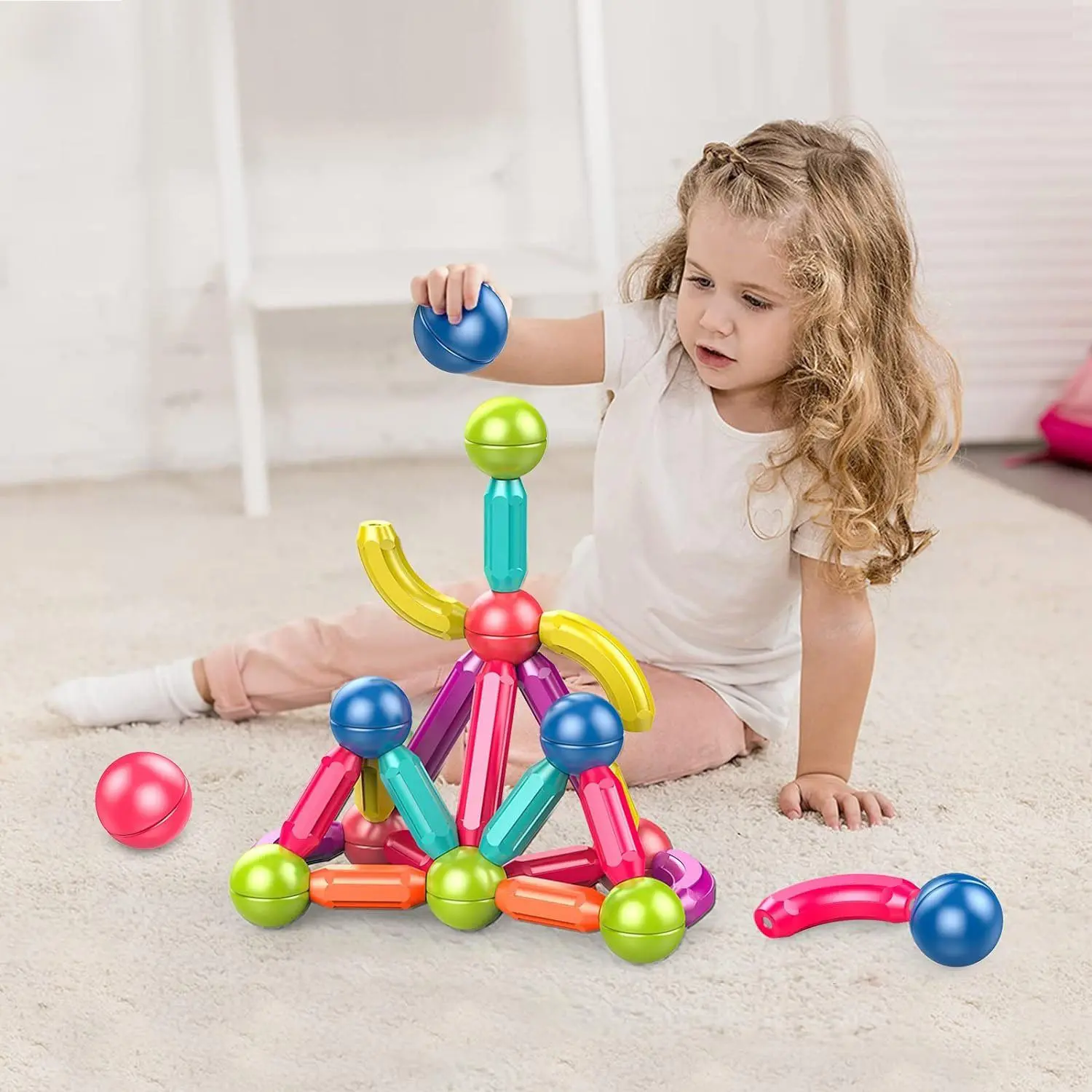 Magnetic Building Block Rod Set for Kids | DIY Educational Construction Toy - Image 2