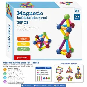 Magnetic Building Block Rod Set for Kids | DIY Educational Construction Toy
