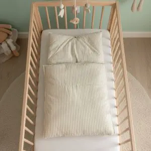 Beige Stripe Cotton Baby Carry Nest Soft Portable Baby Bed