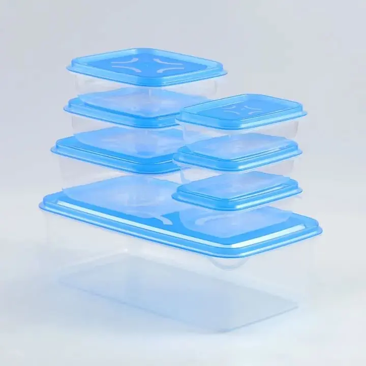 IKEA Style 7PC Stackable Thumb Lock Food Storage Containers Set - Image 2