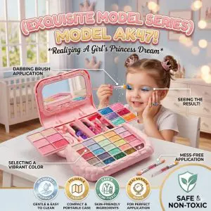 Princess Dreams Girls Beauty Makeup Kit with Mirror and Accessories