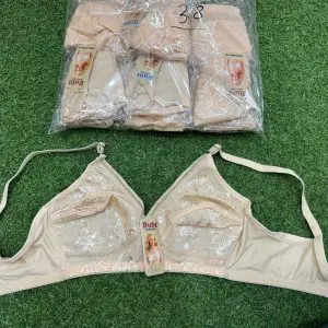 Premium Malayi Stuff Soft Support Bra | Skin Color Lace Design