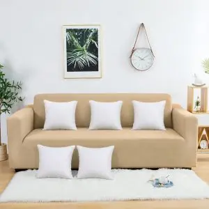 White cushions with filling Cozy minimalist living room design