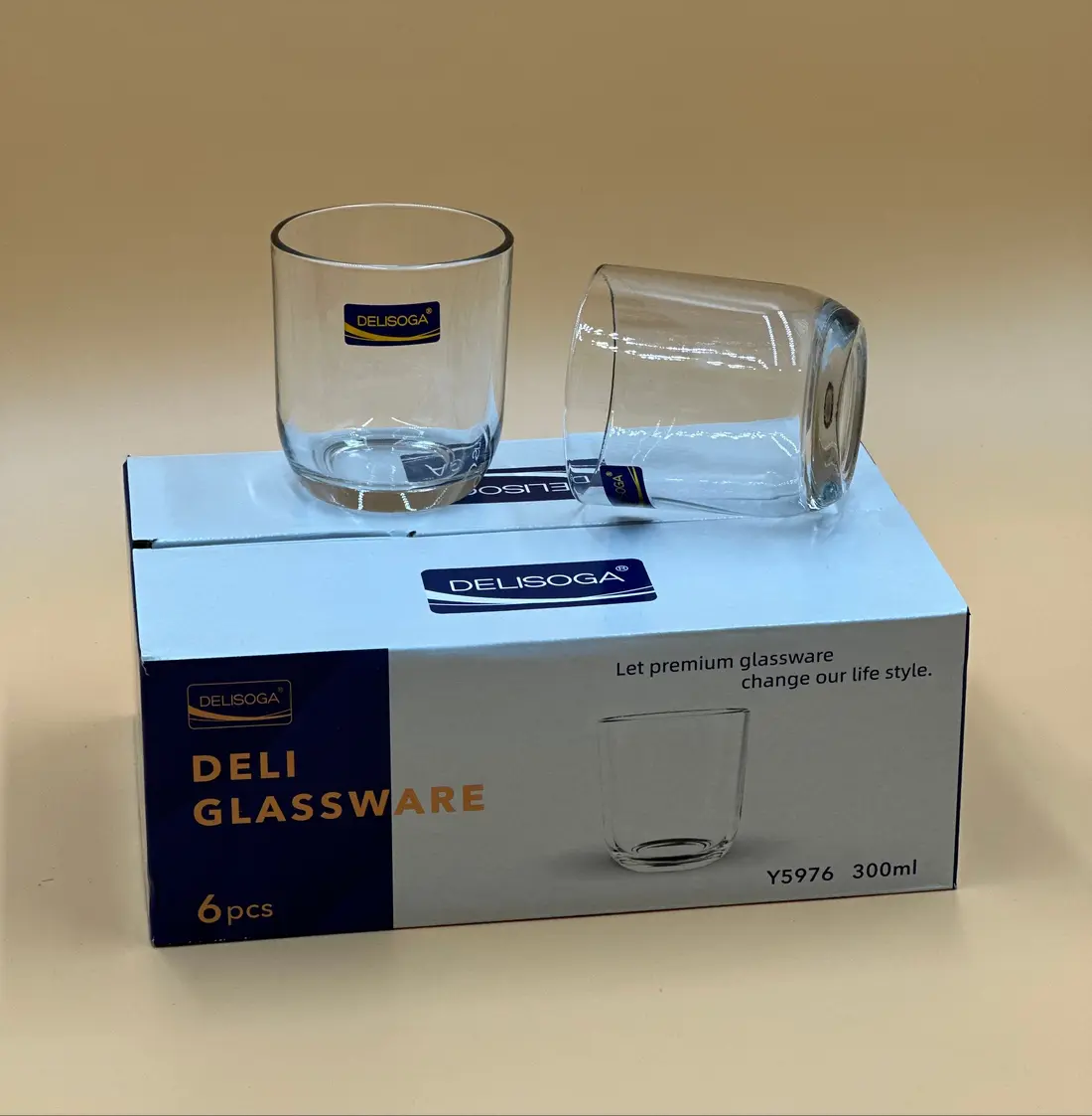 DELISOGA Fine Glass Set | 6 Pieces Premium Drinking Glasses