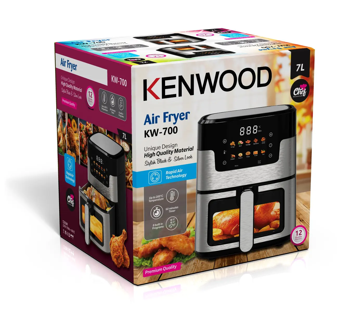 Kenwood Air Fryer KW-700 7L | Digital Rapid Air Technology Air Fryer