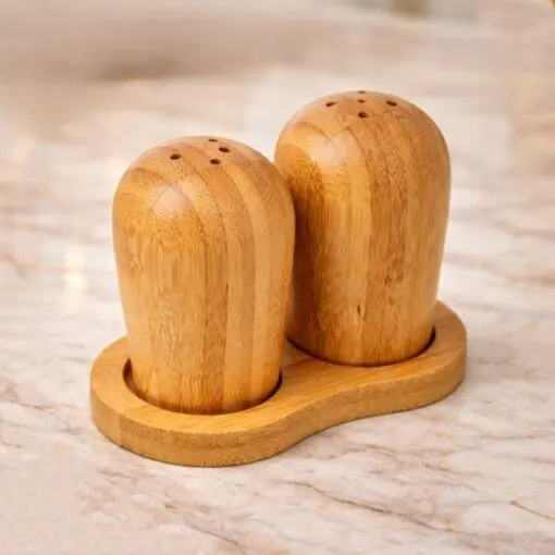 Premium Wooden Salt & Pepper Shakers Set - Image 2
