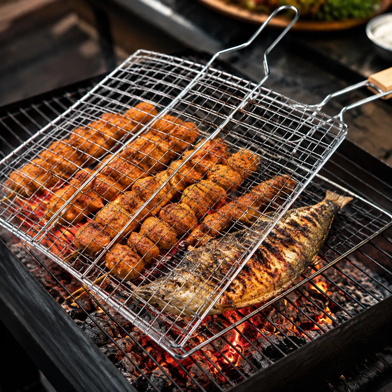 Stainless Steel Folding Grill Basket (X-Large) - Image 2