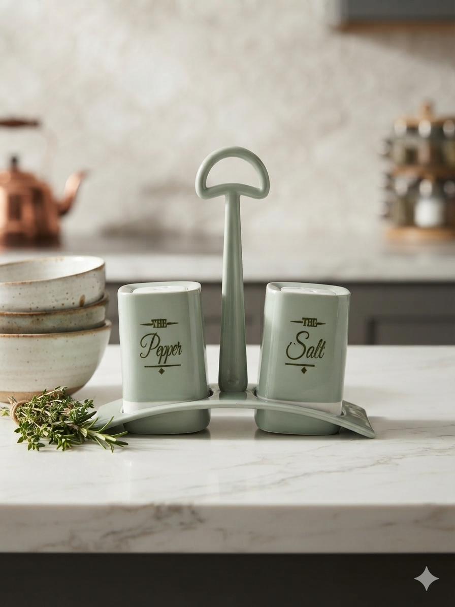 Discover BREAKFAST Salt & Pepper Set with Holder - Image 2