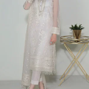 Unstitched 3-Piece Embroidered Organza Dress