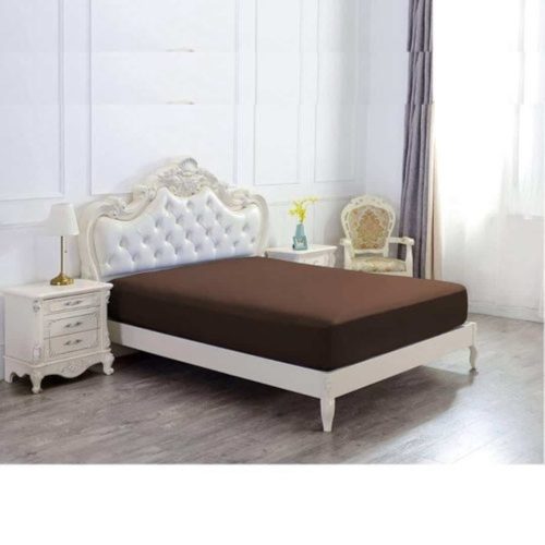 Single Fitted Sheet 100% cotton Jersey brown