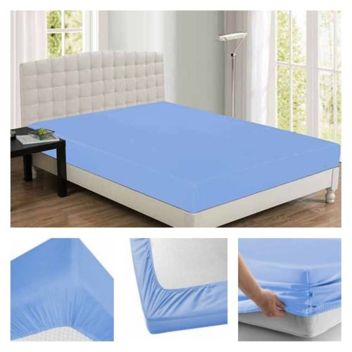 Fitted Sheet 100% cotton Jersey Sky Blue