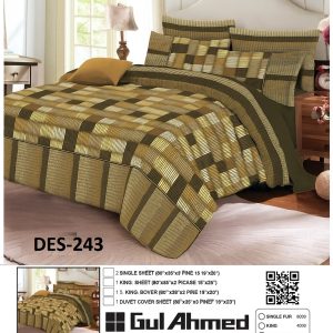 Gul Ahmed bedding set – king size double bed sheet with pillow covers.