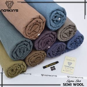 Men’s Unstitched Semi Wool Fabric 9-D Colors by Narkin’s
