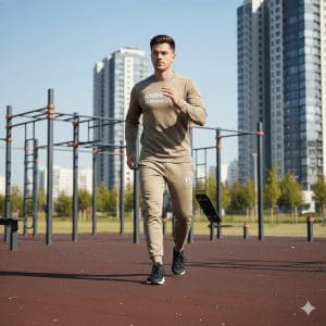 Skin Color Summer Track Suit for Men – Front View