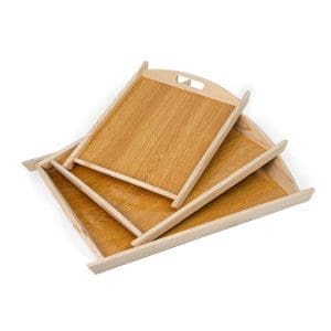 Tray Wood Classic 3 pcs serving tray set