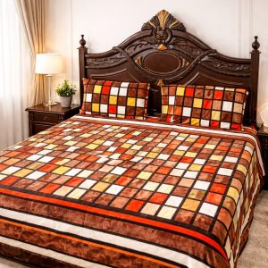 Fleece Stylish King Size 3-Piece Double Bed Sheet – 3.25 GAZ