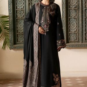 IZEL – 3 Piece Dhanak Casual Winter Suit with Full Embroidery