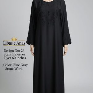 Libas-e-Anas Stylish Fancy Stone Abaya