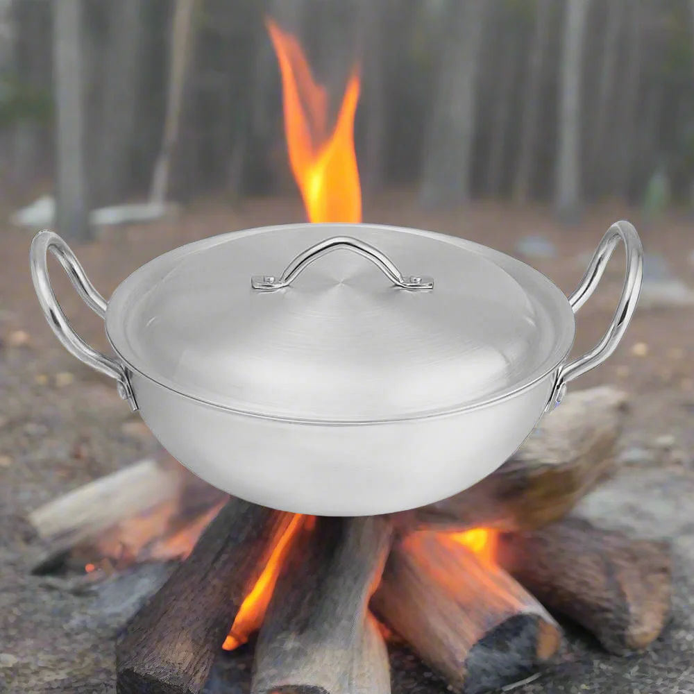 Chef Best Aluminum Metal Finish Wok | Premium Quality Karahi - Image 3